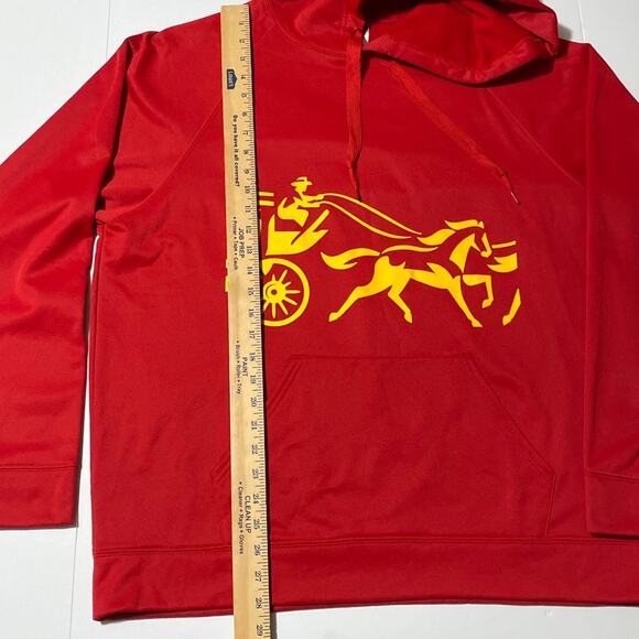 Wells Fargo Bank Hoodie Logo Sweatshirt Red Gold Size XL JERZEES Extra Large Dri - Picture 3 of 7